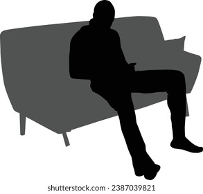 shillouette men on sofa set