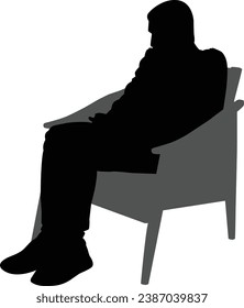 shillouette men on sofa set