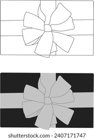 shillouette and outline gift box