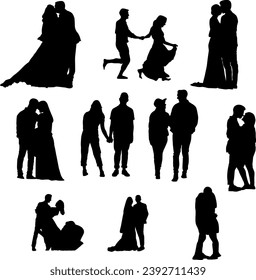 shillouette romantic couple picture of valentine's 
