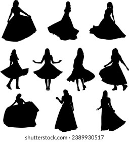  shillouette stylish girl of collection