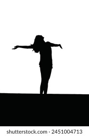 shilloute of woman vector illustration  relax