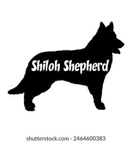 Shiloh Shepherd Dog silhouette dog breeds logo dog monogram vector