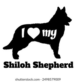 Shiloh Shepherd. I love my Dog silhouette dog breeds logo dog monogram vector