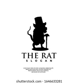 shilouette rat logo, modern icon vector design