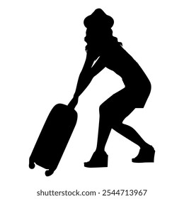 shilouette travel women Vector design. isolated on white background