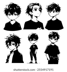 shiluet anime character cool boys