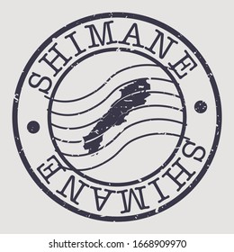 Shimane, Japan Stamp Postal. A Map Silhouette Seal. Passport Round Design. Vector Icon Design Retro Travel.