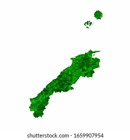 Icono verde de la prefectura de Shimane Map