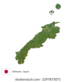 Shimane,Prefecture of Japan Topographic Map (EPS)