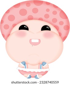 shimeji cute baby mushroom, baby girl