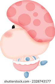 shimeji cute baby mushroom, baby girl