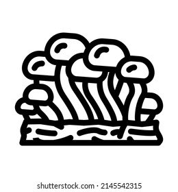 shimeji mushroom line icon vector. shimeji mushroom sign. isolated contour symbol black illustration