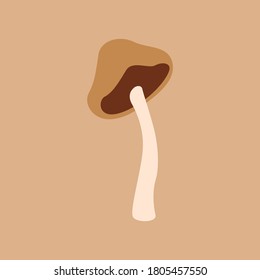 Shimeji Mushroom Vegetable Flat Vector Icon