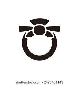 Shimekazari icon. Flat silhouette version.