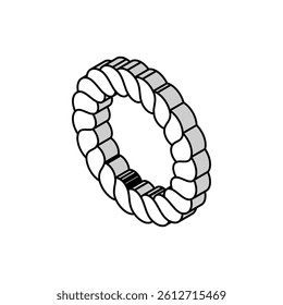shimenawa ring shintoism isometric icon vector. shimenawa ring shintoism sign. isolated symbol illustration