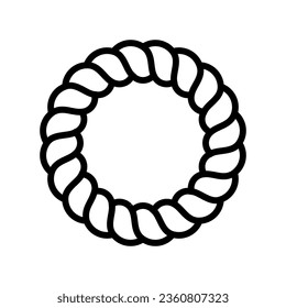 vector de icono de la línea shimenawa ring shintoism. señal shimenawa ring shintoism. símbolo de contorno aislado ilustración negra