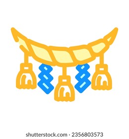 shimenawa rope shintoism color icon vector. shimenawa rope shintoism sign. isolated symbol illustration