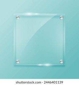 shimmering acrylic glass frame background in square frame vector