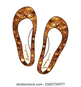 Shimmering ballet flats with glitter effect, sparkling and elegant shoes isolated on white background. Women's day. Perfect for fashion, dance, luxury and stylish shoe concepts.