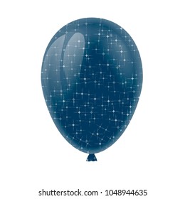 Shimmering blue Balloon - vector illustration