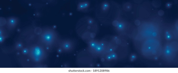 shimmering blue bokeh lights sparkles banner design