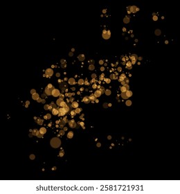 Shimmering blue and gold bokeh lights on dark background ,
Abstract blur overlay, holiday mood feeling for creative templates, vector graphics .