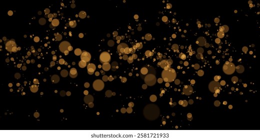 Shimmering blue and gold bokeh lights on dark background ,
Abstract blur overlay, holiday mood feeling for creative templates, vector graphics .