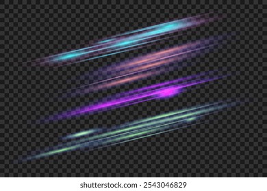 Shimmering bright dust. Bokeh lights. Festive design. Light effect background. Christmas background of shining dust. Glowing elements.Isolated light effects on a transparent background.vector graphics