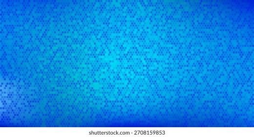 Shimmering disco ball mosaic pattern - small mirrored tiles reflecting light, forming abstract blue square pixel background. Sparkly dance floor or retro party decoration texture for digital bg. 