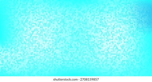 Patrón de mosaico de bola de discoteca brillante: Pequeños azulejos espejados que reflejan la luz, formando un fondo cuadrado azul abstracto de píxeles. Textura brillante de la decoración de la pista de baile o del partido retro para el bolso digital. 