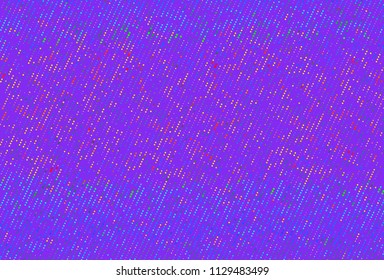Shimmering dots on purple background. Bright festive pattern. Abstract backdrop with halftone effect Vector illustration