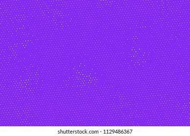 Shimmering dots on purple background. Bright festive pattern. Abstract backdrop with halftone effect Vector illustration