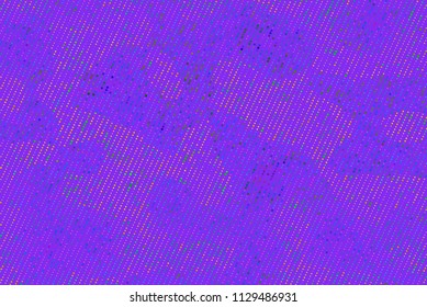 Shimmering dots on purple background. Bright festive pattern. Abstract backdrop with halftone effect Vector illustration