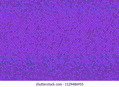 Shimmering dots on purple background. Bright festive pattern. Abstract backdrop with halftone effect Vector illustration