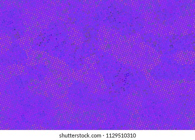 Shimmering dots on purple background. Bright festive pattern. Abstract backdrop with halftone effect Vector illustration