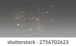 Shimmering Dust. Bokeh Lights. Festive Designs.White png dust light. Bokeh light lights effect background. Christmas background of shining dust. Christmas glowing light confetti and spark overlay.