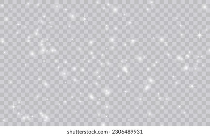 Shimmering Dust. Bokeh Lights. Festive Designs.White png dust light. Bokeh light lights effect background. Christmas background of shining dust. Christmas glowing light confetti and spark overlay 