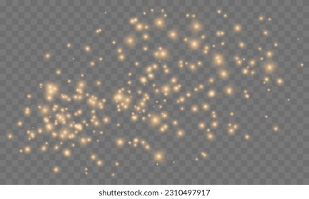 Shimmering Dust. Bokeh Lights. Festive Designs.White png dust light. Bokeh light lights effect background. Christmas background of shining dust. Christmas glowing light confetti and spark overlay