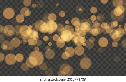 Shimmering Dust. Bokeh Lights. Festive Designs.White png dust light. Bokeh light lights effect background. Christmas background of shining dust. Christmas glowing light confetti and spark overlay