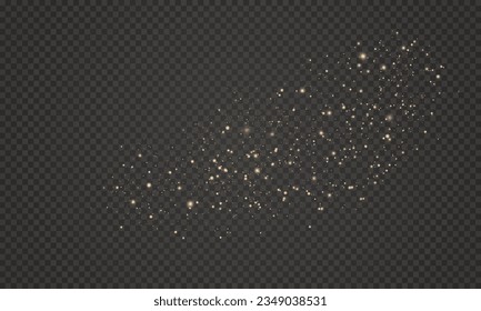 Shimmering Dust. Bokeh Lights. Festive Designs.White png dust light. Bokeh light lights effect background. Christmas background of shining dust. Christmas glowing light confetti and spark overlay