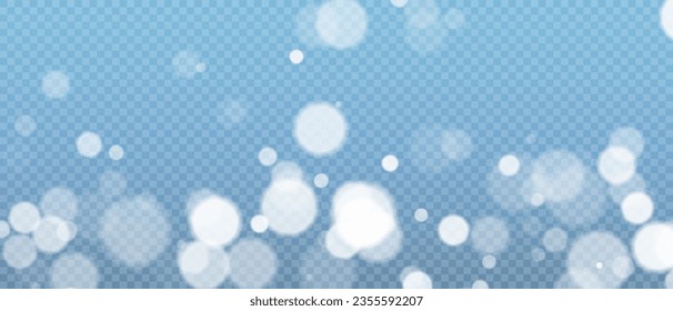 Shimmering Dust. Bokeh Lights. Festive Designs.White png dust light. Bokeh light lights effect background. Christmas background of shining dust. Christmas glowing light confetti and spark overlay