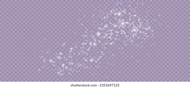 Shimmering Dust. Bokeh Lights. Festive Designs.White png dust light. Bokeh light lights effect background. Christmas background of shining dust. Christmas glowing light confetti and spark overlay