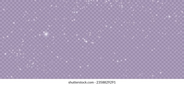 Shimmering Dust. Bokeh Lights. Festive Designs.White png dust light. Bokeh light lights effect background. Christmas background of shining dust. Christmas glowing light confetti and spark overlay