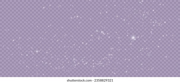 Shimmering Dust. Bokeh Lights. Festive Designs.White png dust light. Bokeh light lights effect background. Christmas background of shining dust. Christmas glowing light confetti and spark overlay