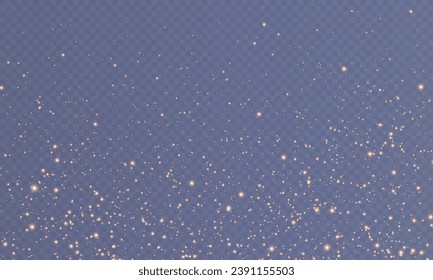 Shimmering Dust. Bokeh Lights. Festive Designs.White png dust light. Bokeh light lights effect background. Christmas background of shining dust. Christmas glowing light confetti and spark overlay