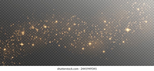 Shimmering Dust. Bokeh Lights. Festive Designs. Png dust light. Bokeh light lights effect background. Christmas background of shining dust. Christmas glowing light confetti and spark overlay.