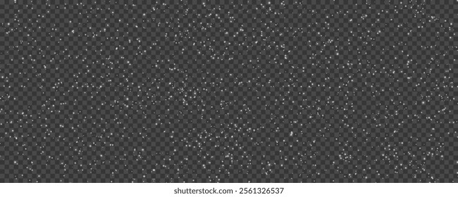 Shimmering Dust. Bokeh Lights. Festive Designs.White light. Bokeh lights effect background. Christmas background of shining dust. Glowing light confetti and spark overlay.