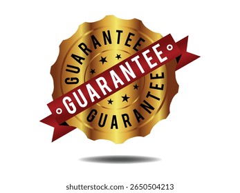 A shimmering gold seal stamp vector that embodies guarantee and premium quality. This elegant design is perfect for adding a touch of trust and luxury to your projects.
