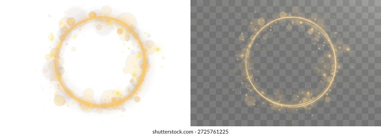 Shimmering golden magic dust floating in air with shining particles, twinkling stars and radiant glow on transparent PNG perfect for Christmas decorations, luxury design accents and festive glowing overlays
